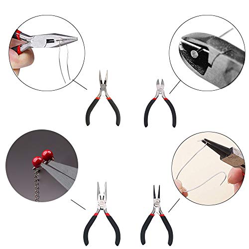 Miular 4 PCS Pliers Set including Needle Nose Pliers Round Nose Pliers Wire Cutters Flat Nose Pliers for Jewelry Making - Image 3