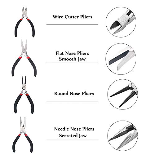 Miular 4 PCS Pliers Set including Needle Nose Pliers Round Nose Pliers Wire Cutters Flat Nose Pliers for Jewelry Making - Image 2