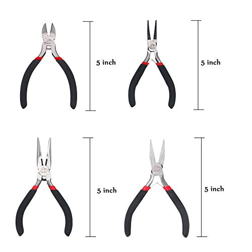 Miular 4 PCS Pliers Set including Needle Nose Pliers Round Nose Pliers Wire Cutters Flat Nose Pliers for Jewelry Making - Image 4