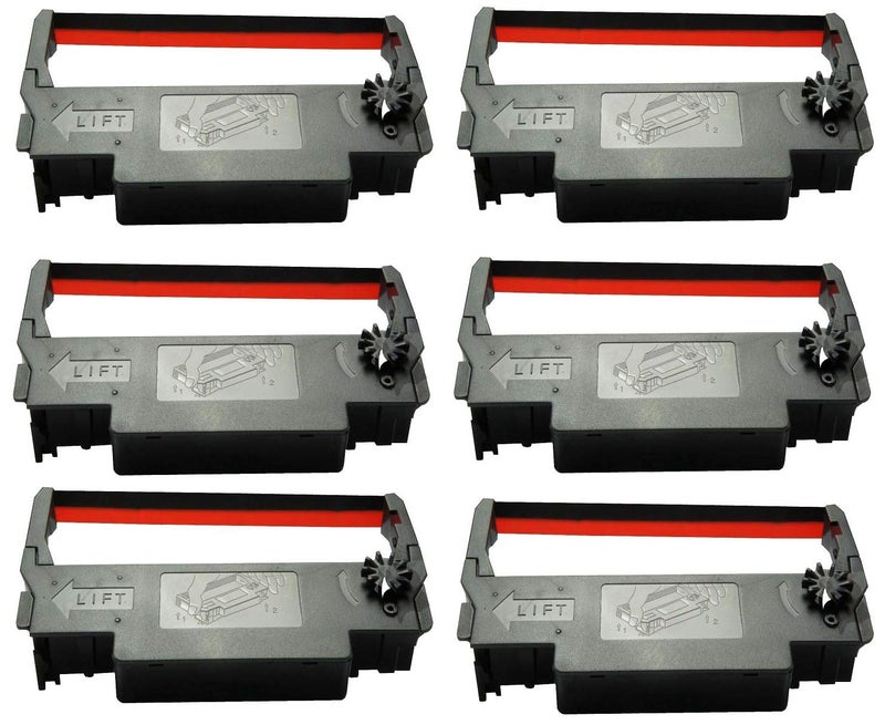 SP700 Black and Red Ribbon Ink Cartridge Compatible with Star SP700BR RC700BR SP712 SP742 POS Printer Ribbon 6 Pack