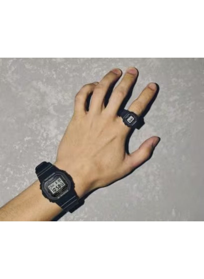 G-SHOCK Nano Watch DWN-5600-1JR, 23.4 × 20.0 mm Black LCD Dial, Bio‑resin Ring Band, 200 m WR - Image 2