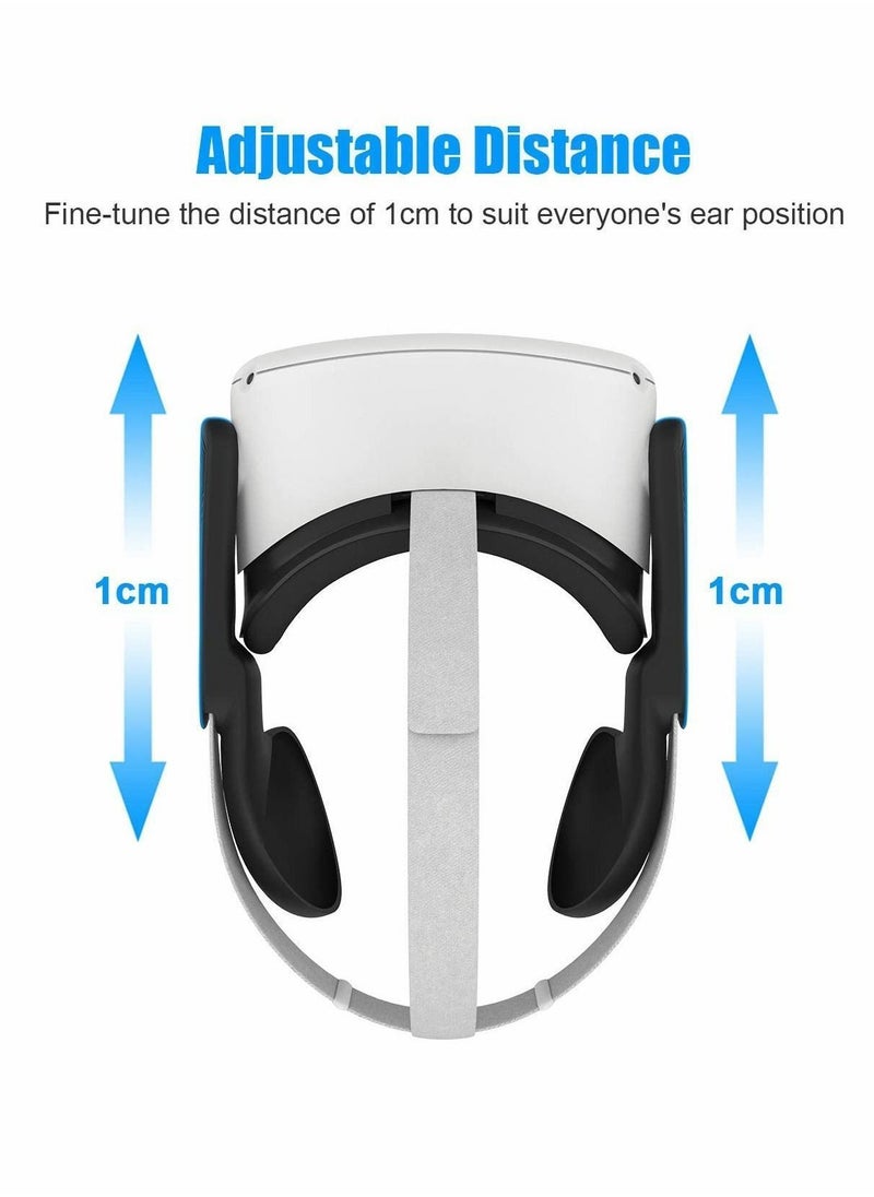 Y&D - Silicone Earmuffs for Oculus Quest 2 VR Enhance Headphone Sound Compatible with Accessories Extensions (Black, 1 Pair) - Image 1