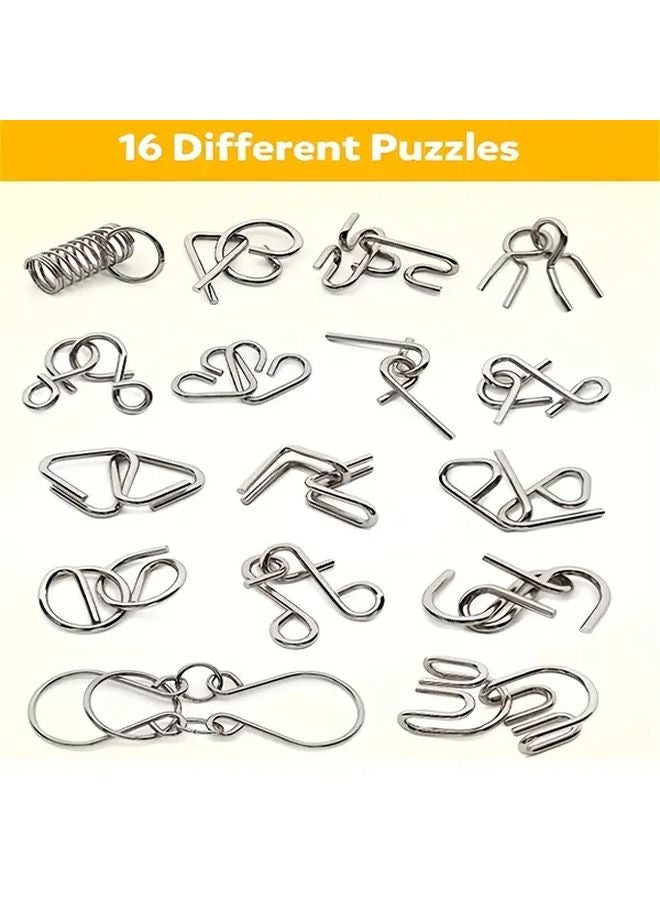 8 Piece Suction Card Set Golden Puzzle Rings Brain Teaser Interlocking Game Magic Toy - Image 2