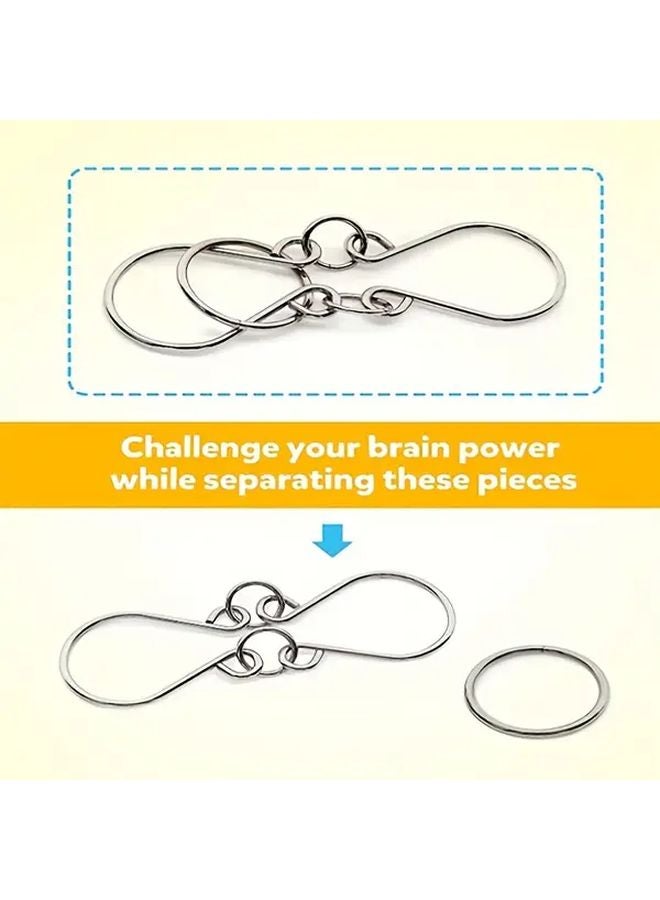 8 Piece Suction Card Set Golden Puzzle Rings Brain Teaser Interlocking Game Magic Toy - Image 4