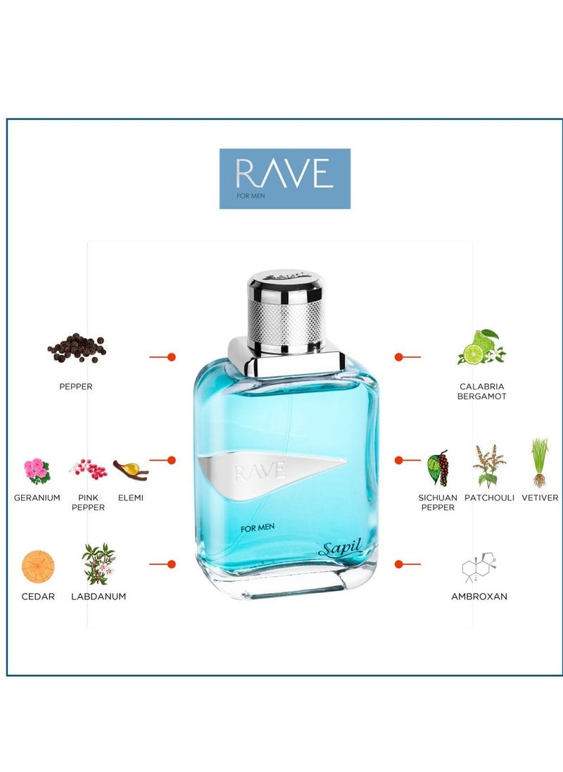 sapil Rave for Men 100ml EDT  - Image 3
