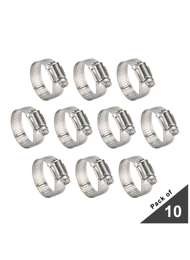 Duravel Duravel Stainless Steel Hose Clamps, Adjustable Worm Drive,(Pack-Of 10, 9-12mm)  - Image 1