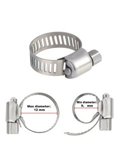 Duravel Duravel Stainless Steel Hose Clamps, Adjustable Worm Drive,(Pack-Of 10, 9-12mm)  - Image 2