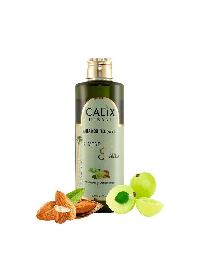 كلاليكس هيربال زيت أملا كيش تيل العضوي والأيورفيدا (زيت الشعر) يمنع تساقط الشعر ويحسن نمو الشعر ويغذي الشعر الباهت والجاف للرجال والنساء 200 مل - Image 1