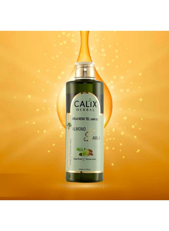 كلاليكس هيربال زيت أملا كيش تيل العضوي والأيورفيدا (زيت الشعر) يمنع تساقط الشعر ويحسن نمو الشعر ويغذي الشعر الباهت والجاف للرجال والنساء 200 مل - Image 2