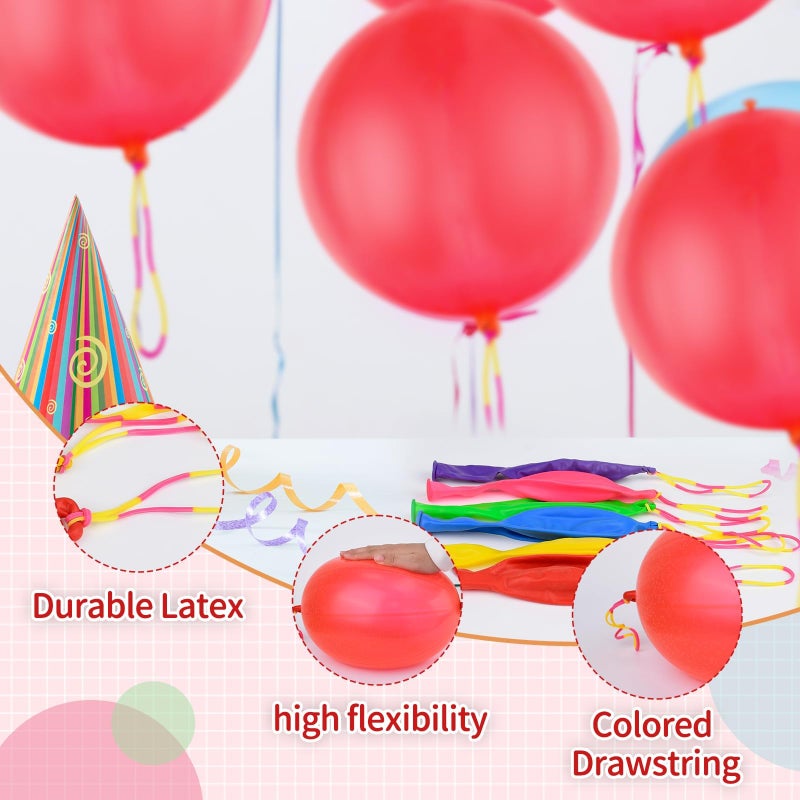 HSLCGF 24 Pcs Red Punch Balloons Bounce with Rubber Band Handle Punching Balloon Heavy Duty for Birthday party favors, Kids (Red) - Image 3