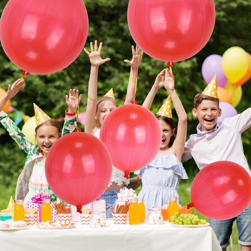 HSLCGF 24 Pcs Red Punch Balloons Bounce with Rubber Band Handle Punching Balloon Heavy Duty for Birthday party favors, Kids (Red) - Image 4