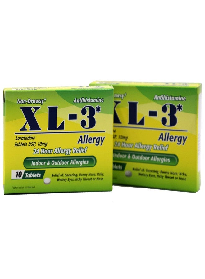 XL-3 Allergy, 24 Hour Allergy Relief, 2-Pack with 10 Tablets Each - Image 1
