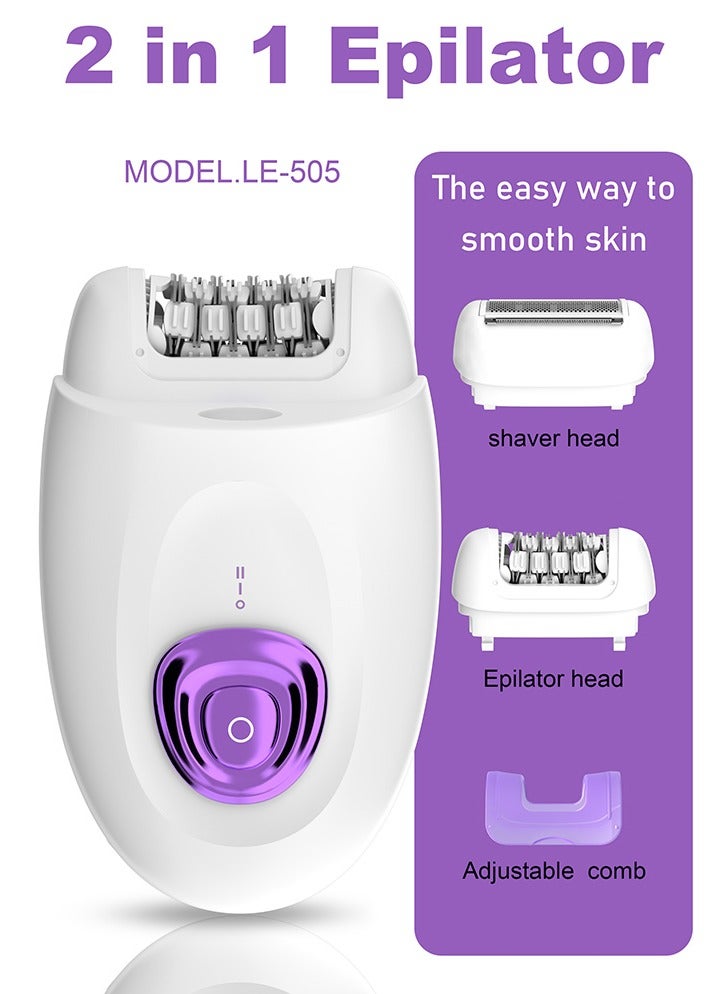 Epilator for Women, 2-in-1 Wireless Electric Epilator, 2 Gears Epilator Women's Intimate Area, Body and Face Epilator for Women for Face, Body, Armpits, Legs - Image 1