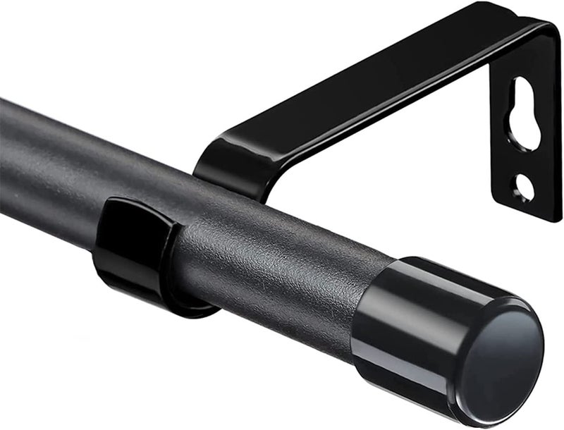 Curtain Poles with Black Finials 76 to 198 cm Frosted Black Curtain Pole with Brackets Fittings Set Window Poles for Living Room  Outdoor