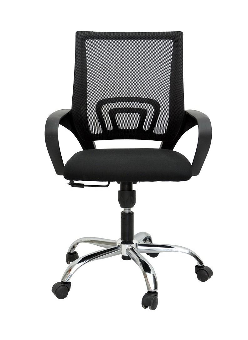 KARNAK Executive Office Chair Mesh Adjustable Height Swivel 360 Degree with Stainless Steel Base Black  - Image 3