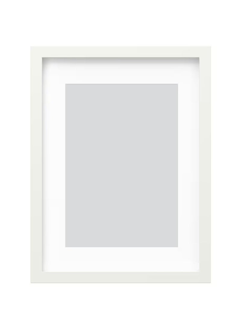 إطار صورة - إطار حائط - إطار مثبت أبيض (بلاستيك وألواح ألياف) 30x40 سم  - Image 1