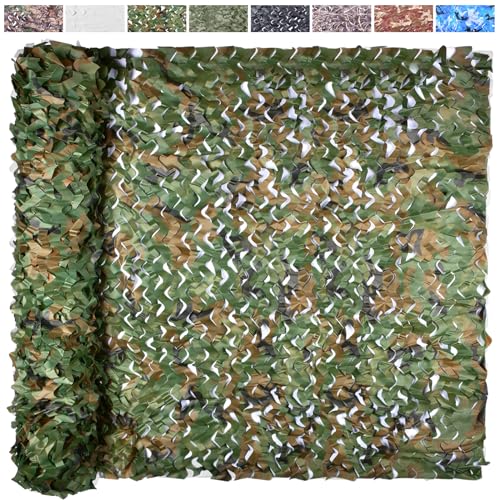 Yeacool Light Weight Camo Netting Camouflage Netting Burlap Camo Tarp Party Decor for Birthday Dinosaur Theme Outdoor Sunshade Woodland Camo 49ftx131ft 15m4m - Image 1