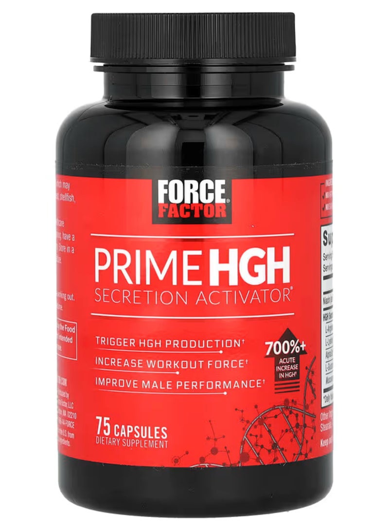 فوريس فاكتور Force Factor، Prime (محفز إفراز هرمون النمو HGH)، 75 كبسولة - Image 1