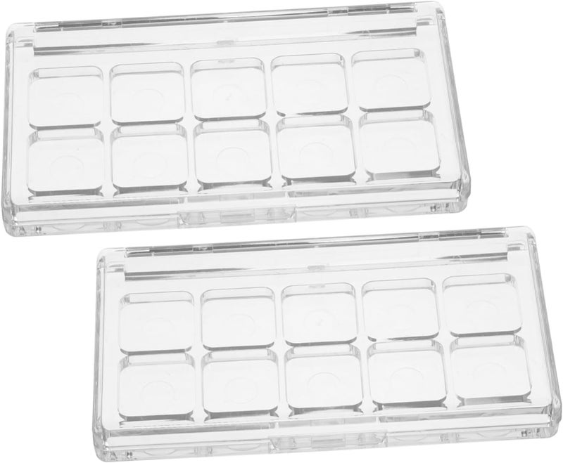 KSA standard compatible design Beavorty 2pcs Plastic Eyeshadow Palette Holder with 10 Individual Compartments, Lightweight Compact Makeup Organizer Box for Travel and Cosmetic Bags Anti topple design - Image 1
