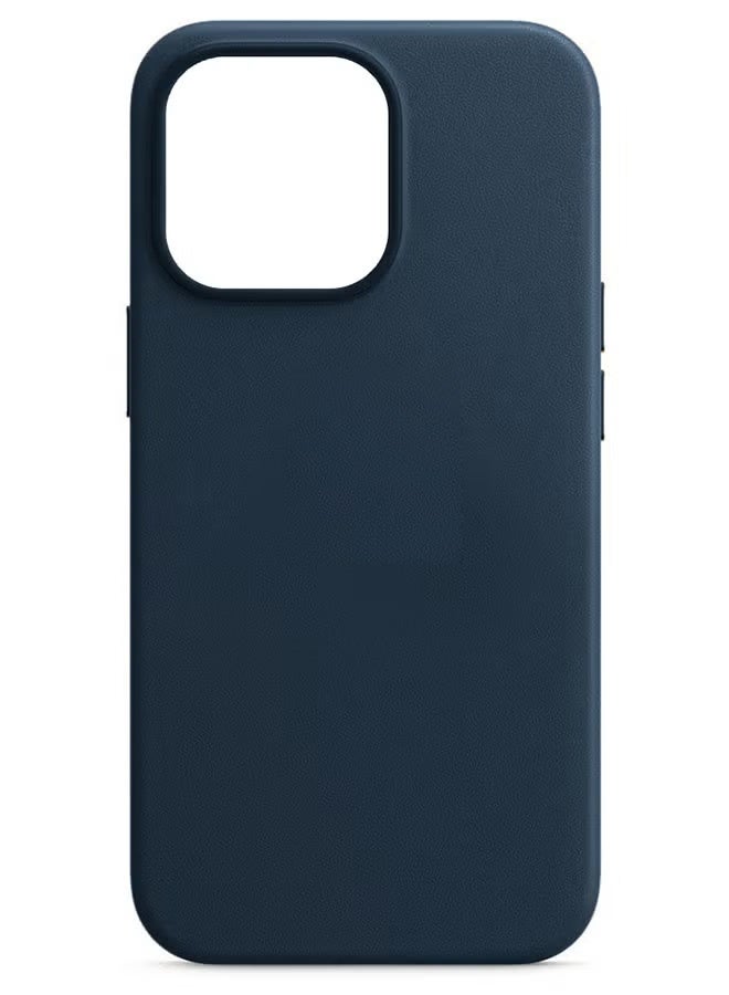 CATANES iPhone 15 Pro Leather Case Compatible with Magsafe Anti-Scratch Leather Case Shockproof Drop Proof Protective Slim Case Blue - Image 2