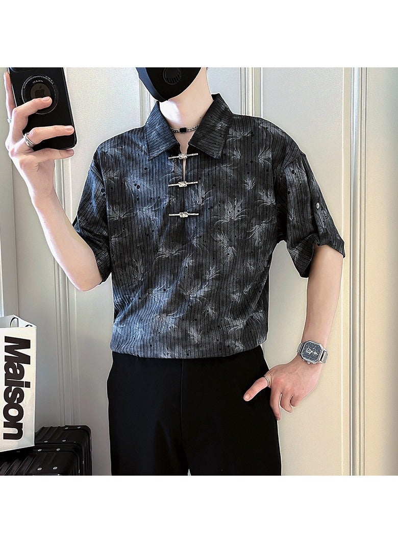 Shougu Summer Casual Men's Short Sleeved Shirt  - Image 1