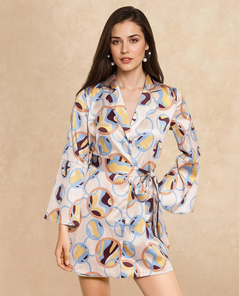 ريريزم Women's Abstract Print Wrap Dress