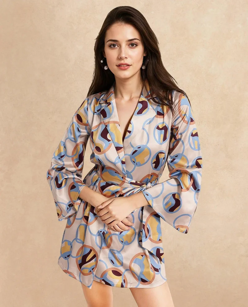 ريريزم Women's Abstract Print Wrap Dress
