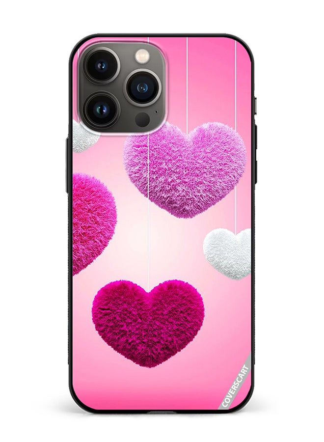 COVERSCART Protective Case Cover For Apple iPhone 14 Pro Colored Hearts Design Multicolour