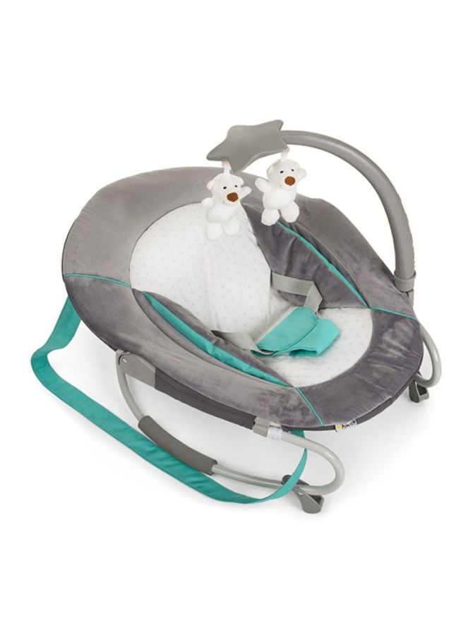 hauck Leisure, Baby Rocker From Birth Up To 9 Kg, Swing And Chair, Tilt-Resistant Bouncer With Removable Play Arch, Adjustable Backrest, Carry Straps, Safety Harness, Bear Hearts - Image 2