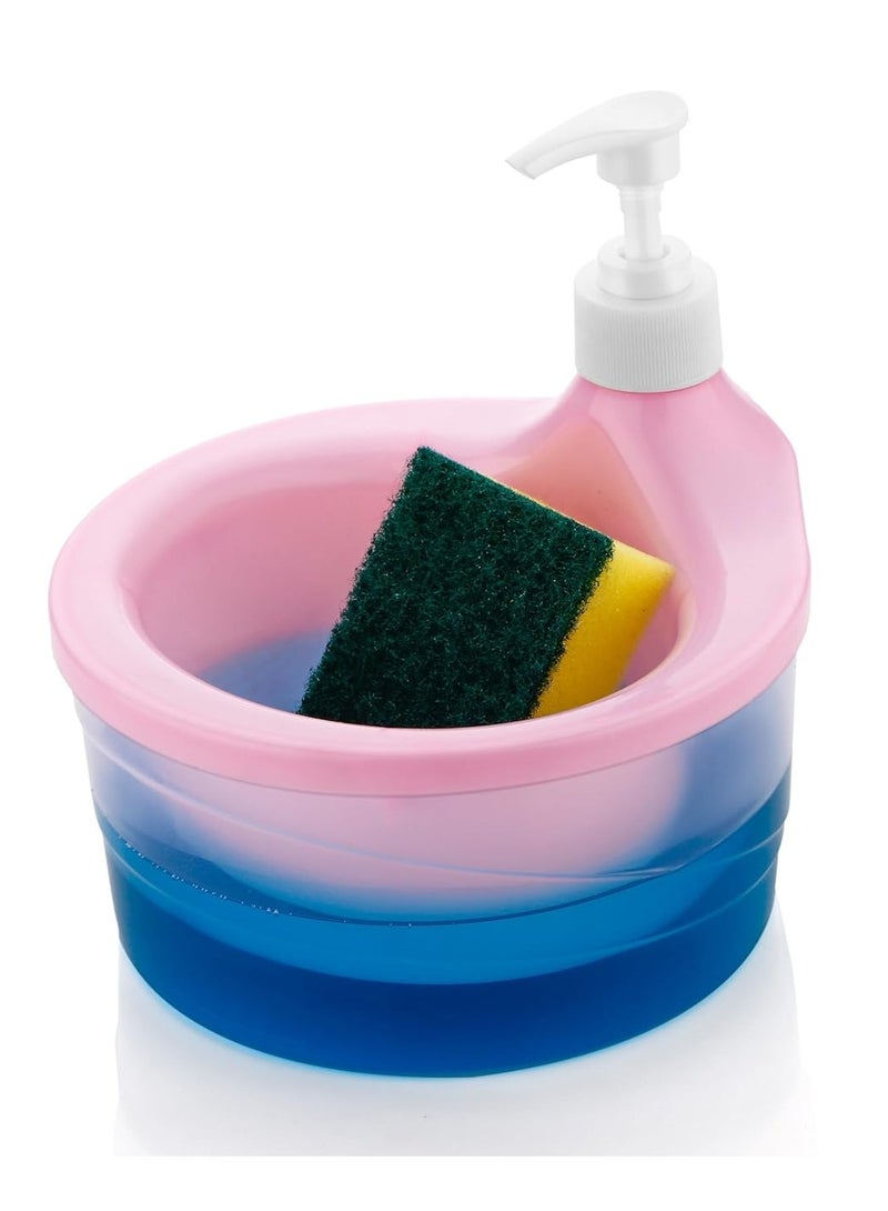 بيسبل موزع صابون الأطباق 2 في 1 من BISBELL مع إسفنجة تنظيف، BB2070، تصميم صغير الحجم وموفر للمساحة - Image 5