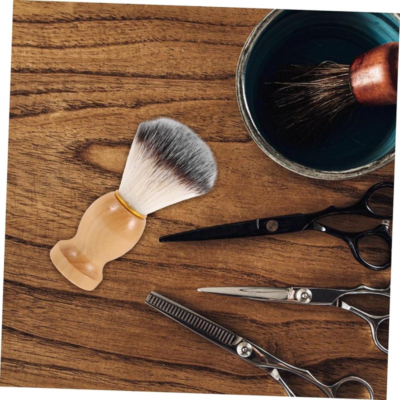 3 قطع فرشاة لحية خشبية طبيعية بشعيرات ناعمة للرجال للعناية اليومية وتنظيف الوجه - Image 4