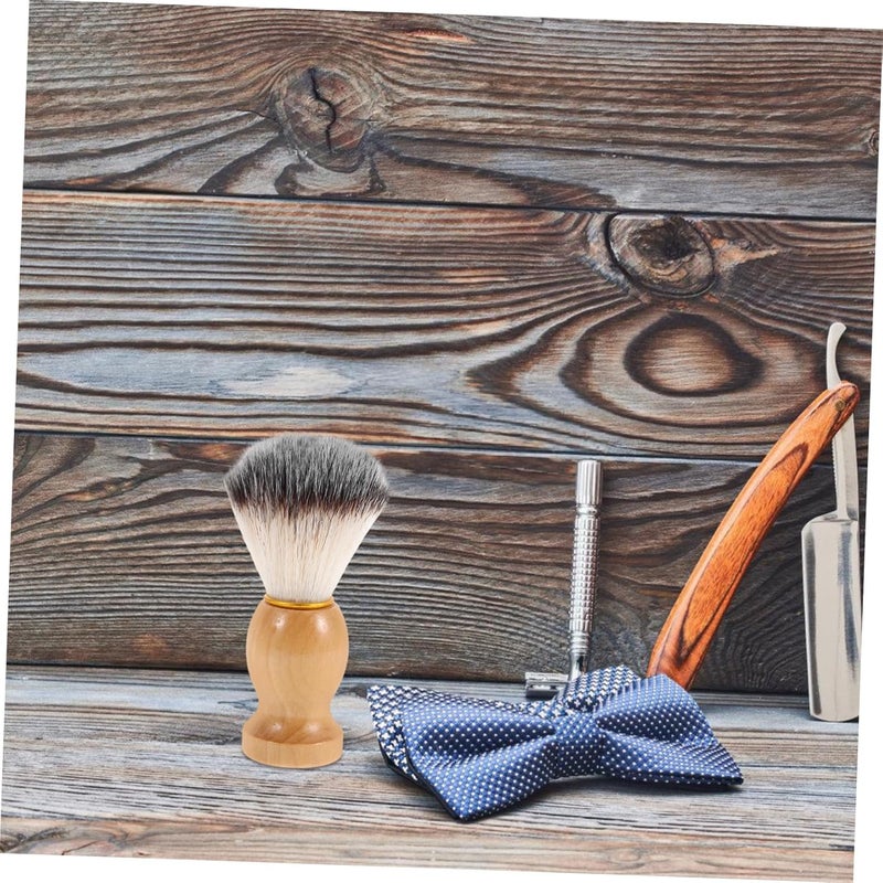 3 قطع فرشاة لحية خشبية طبيعية بشعيرات ناعمة للرجال للعناية اليومية وتنظيف الوجه - Image 3