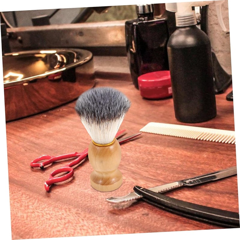 3 قطع فرشاة لحية خشبية طبيعية بشعيرات ناعمة للرجال للعناية اليومية وتنظيف الوجه - Image 5