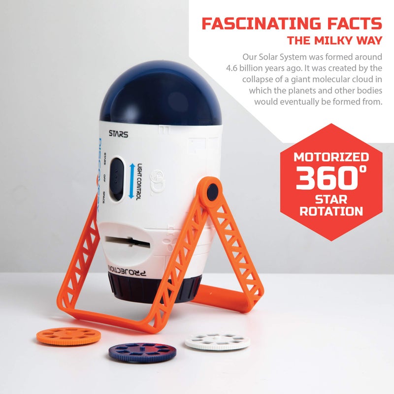 Discovery Kids Discoveryâ„¢ 2-in-1 Reversible Planetarium Space Projector, 24 Images, 360-Degree Rotation, Moving Stars and Stationary Modes, Displays Planets Nebula Stars Constellations, Kids Astronomy Toy - Image 5