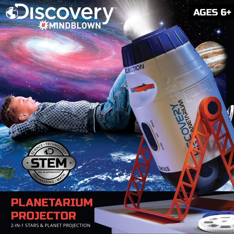 Discovery Kids Discoveryâ„¢ 2-in-1 Reversible Planetarium Space Projector, 24 Images, 360-Degree Rotation, Moving Stars and Stationary Modes, Displays Planets Nebula Stars Constellations, Kids Astronomy Toy - Image 2