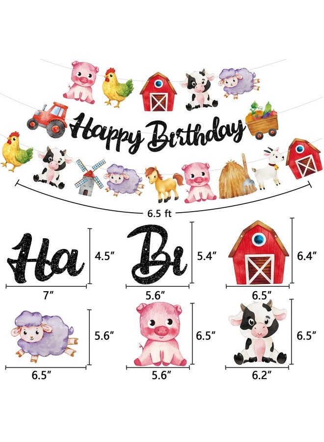 TBEEJ Farm Party Banners 3Pcs Happy Birthday Banners Cutout Garland Banners for Boy Girls Theme Baby Shower Birthday Party Supplies - Image 4