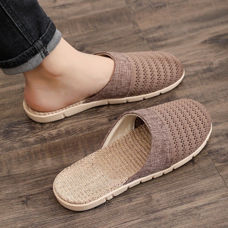 Household Linen Slippers for Summer - Non-Slip, Breathable, Lightweight Floor Slippers - Image 4