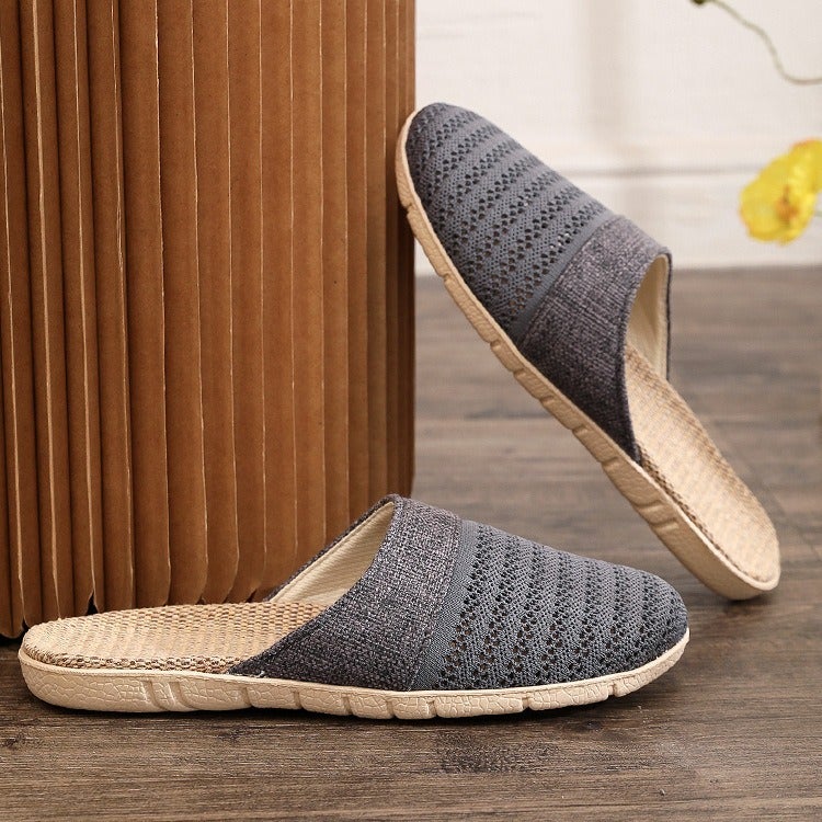 Household Linen Slippers for Summer - Non-Slip, Breathable, Lightweight Floor Slippers - Image 3