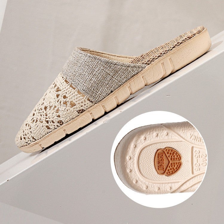 Household Linen Slippers for Summer - Non-Slip, Breathable, Lightweight Floor Slippers - Image 5