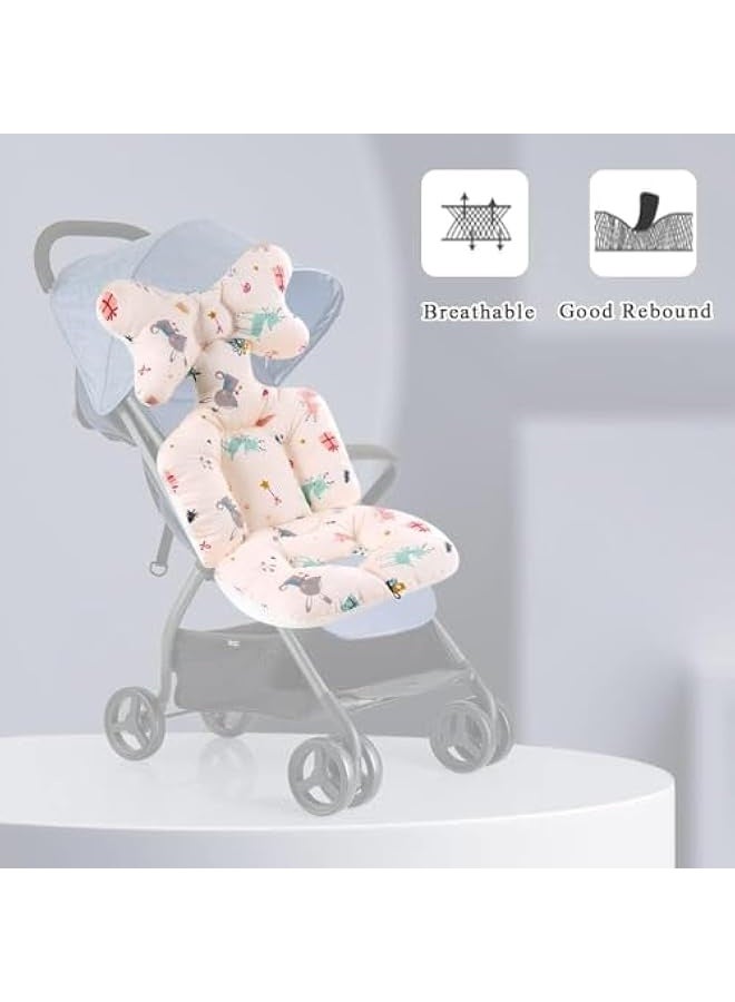 Baby Stroller Cushion Pad, 3D Air Mesh Breathable Car Infant Soft Padding, Stroller Insert Head and Body Support Pillow, Non Slip Cotton Cushion Pad Universal for Baby Carrier Pram - Image 4