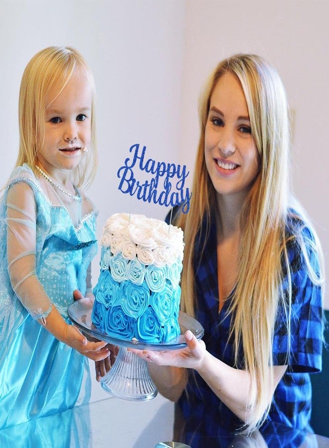 BEISHIDA Blue happy birthday Cake Topper, Happy Birthday Cake Bunting Decor,Birthday Party Decoration Supplies，Photo Booth Props - Image 5