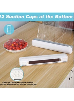 SYOSI Magnetic Refillable Plastic Wrap Dispenser with Cutter, Tin Aluminum Foil and Plastic Cling Wrap Organizer with a Roll of Plastic Wrap  - Image 2