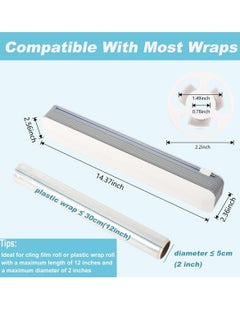 SYOSI Magnetic Refillable Plastic Wrap Dispenser with Cutter, Tin Aluminum Foil and Plastic Cling Wrap Organizer with a Roll of Plastic Wrap  - Image 5