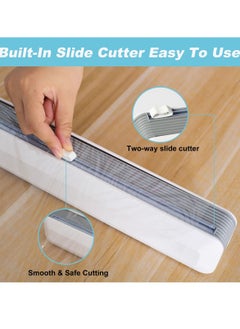 SYOSI Magnetic Refillable Plastic Wrap Dispenser with Cutter, Tin Aluminum Foil and Plastic Cling Wrap Organizer with a Roll of Plastic Wrap  - Image 3