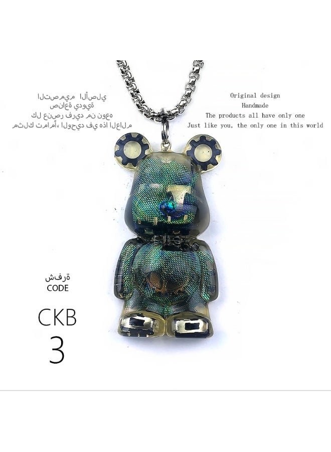 Original Design Handmade Standing Bear Pendant,Keychain,Gift,Punk Edge,One-of-a-Kind Resin Art,Instant Street Cred - Image 3