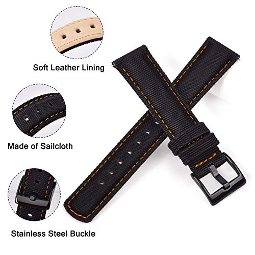 Ritche Christmas Gift 22mm Canvas Sailcloth Watch Band Quick Release Watch Strap for Men Women Watch Bands, White Elephant Gifts, Stocking Stuffers for Men - Image 4