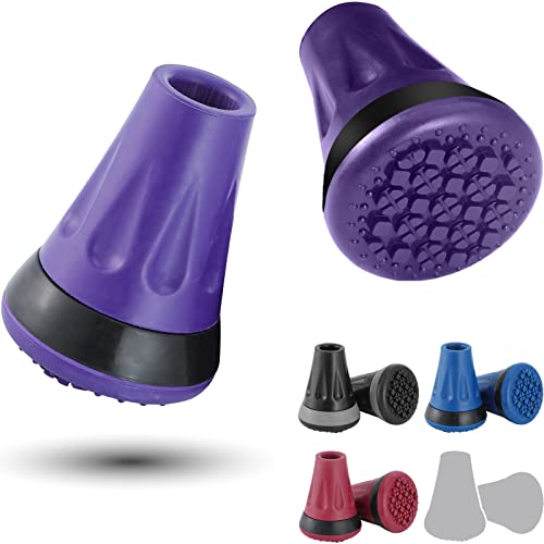 Rehand Cane Tips Purple All Terrain Tip for Cane Crutch 34 Inch Cane Tips Heavy Duty 34 Rubber Replacement Foot Pad Walking Cane Tips and Crutch TipsPack of 2 - Image 2