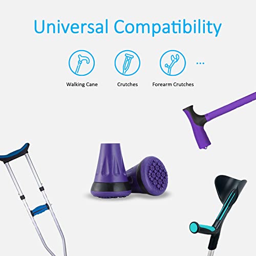 Rehand Cane Tips Purple All Terrain Tip for Cane Crutch 34 Inch Cane Tips Heavy Duty 34 Rubber Replacement Foot Pad Walking Cane Tips and Crutch TipsPack of 2 - Image 5