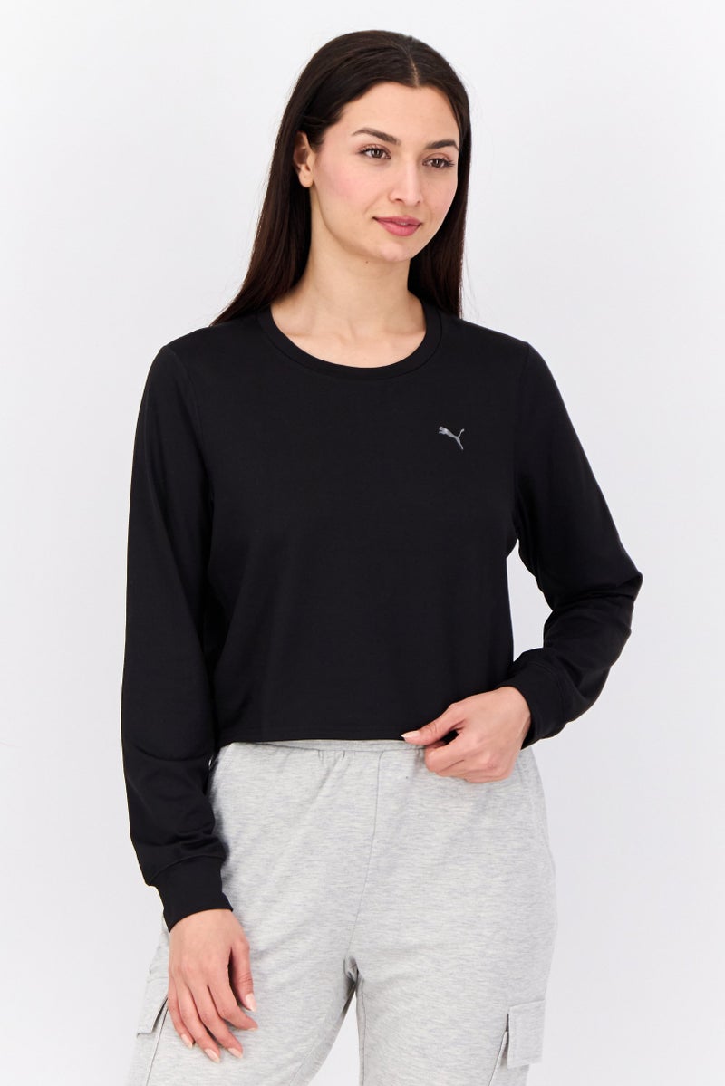 PUMA ملابس رياضية نسائية بأكمام طويلة مناسبة، أسود - Image 1