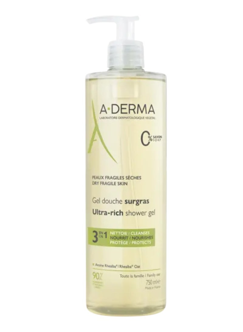 ADERMA A Derma Ultra Rich Shower Gel 750ml  - Image 1